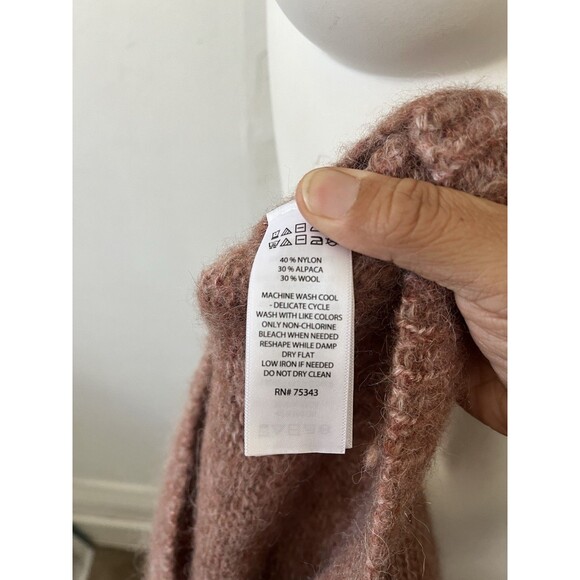Rachel Zoe Wool Sweater L Pink whimsical rustic feminine Coquette Ethereal Soft - Picture 4 of 7